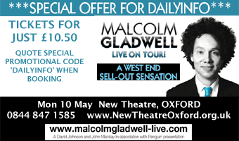 Malcolm Gladwell - Live on Tour, Mon 10th May, New Theatre, Special Offer for Daily Info readers
