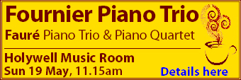 Coffee Concert this week: Faur� Piano Trio and Faur� Piano Quartet.
