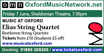 Oxford Music Network present Classical Concert: Elias String Quartet play Beethoven, Fri 7th June, Sheldonian Theatre
