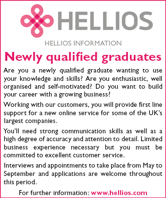Hellios are looking for newly qualified graduates Hellios are looking for newly qualified graduates
