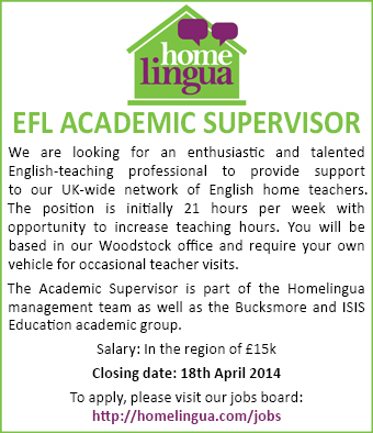 Homelingua seek an EFL Academic Supervisor Homelingua seek an EFL Academic Supervisor