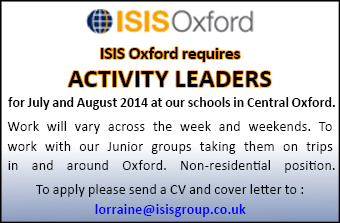 ISIS Oxford requires Activity leaders ISIS Oxford requires Activity leaders