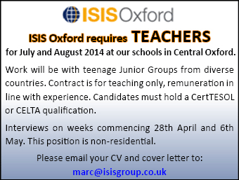 ISIS Oxford requires Teachers ISIS Oxford requires Teachers