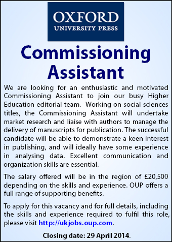 Oxford University Press seeks Commissioning Assistant Oxford University Press seeks Commissioning Assistant