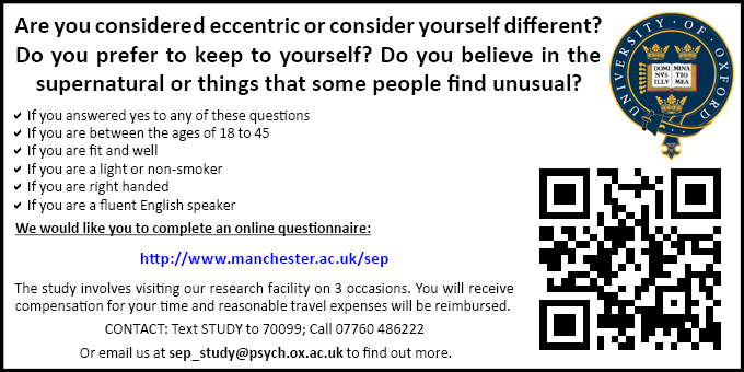 Do you consider yourself eccentric? Volunteers wanted for study Do you consider yourself eccentric? Volunteers wanted for study