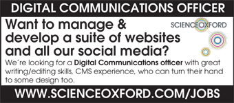 Science Oxford seeks a Digital Communications Officer Science Oxford seeks a Digital Communications Officer