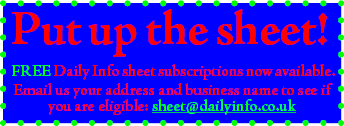 FREE Daily Info sheet subscriptions available!