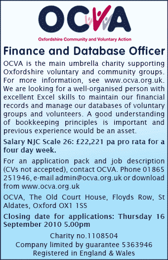 OCVA seek Finance and Database Officer