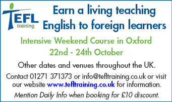 TEFL courses in Oxford, August and October