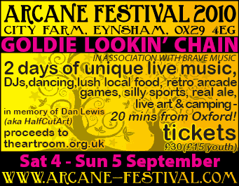 Arcane Festival: bands, djs, art, vintage arcade gaming & more in Eynsham, Sat 4 and 5 September 2010