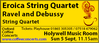 Oxford Coffee Concert this Sunday, 5th September