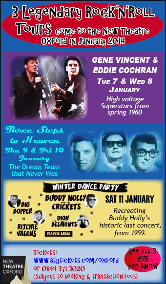 3 Legendary Rock'n'Roll Tours come to New Theatre, 7 - 11 January. Legendary concerts recreated.