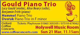 Oxford Coffee Concert this Sunday, 21 March