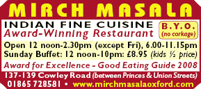 Daily Info, Oxford Food: Mirch Masala Restaurant