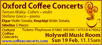 Coffee Concerts: Classical Music this Sunday 11.15am