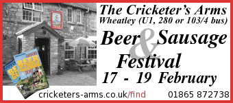 Beer & Sausage Festival, Feb 17-19, Cricketers Arms, Wheatley, Oxford!