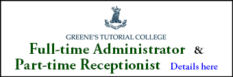 Full-time Administrator & Part-time Receptionist  required in small, friendly Greene�s Tutorial College