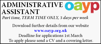 ADMINISTRATIVE ASSISTANT required: Part time, TERM TIME ONLY, 3 days per week