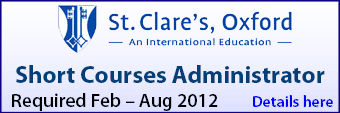 St Clare's require a Short Courses Administrator Feb � Aug 2012
