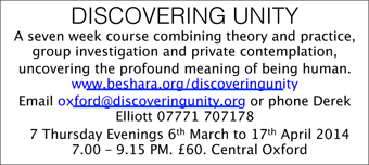 Discovering Unity: a seven week course exploring human consciousness Discovering Unity: a seven week course exploring human consciousness
