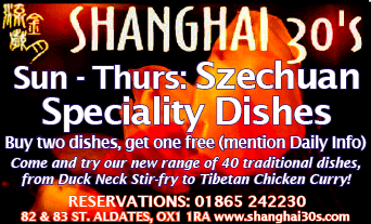 Daily Info, Oxford Food: Shanghai 30s Special Offers!