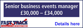 Senior business events manager, �30,000 � �34,000