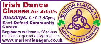 Marion Flanagan Irish Dance classes for adults, Tuesdays, east Oxford