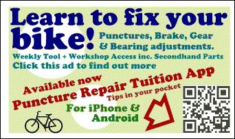 Bike-fixing workshops and puncture repair phone app!