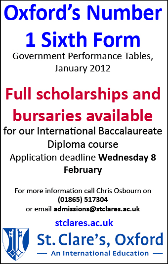 St Clare�s, Oxford�s Number 1 Sixth Form has Scholarships and Bursaries available for the International Baccalaureate course