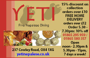 Yeti Fine Nepalese Dining - newly opened on Cowley Road. 10% discount on collection, special offers, more!