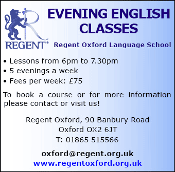 Evening English classes at Regent Oxford Language School Evening English classes at Regent Oxford Language School