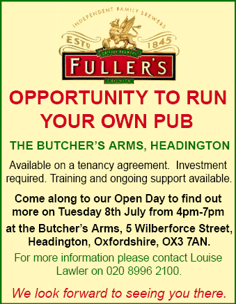 Daily Info, Oxford: Opportunity to run The Butchers Arms in Headington - open day 8th July