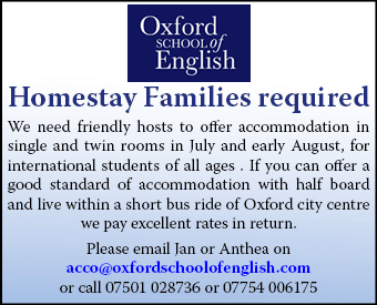 Oxford School of English seeks homestay families Oxford School of English seeks homestay families