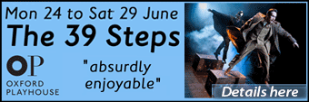 The 39 Steps are back! Catch this hilarious romp at Oxford Playhouse, Mon 24 - Sat 29 June