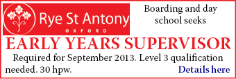 Boarding and day school Rye St Antony seeks qualified Early Years Supervisor for Nursery School