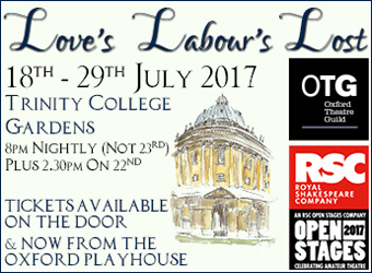 See Oxford Theatre Guild's Love's Labour's Lost this summer