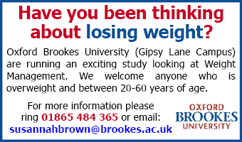 Have you been thinking about losing weight? Take part in an Oxford Brookes study.