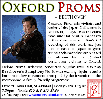 Oxford Proms: Masayuki Kino (Japan Philharmonic) plays Beethoven, Fri 24th August