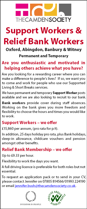 Support Workers required at The Camden Society Support Workers required at The Camden Society