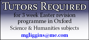 Tutors Required for 3 week Easter revision programme in Oxford Tutors Required for 3 week Easter revision programme in Oxford
