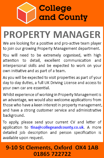 Pro-active Property Manager required to join the team at College & County Letting Agents Pro-active Property Manager required to join the team at College & County Letting Agents