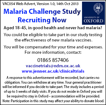 Volunteers sought for malaria study Volunteers sought for malaria study
