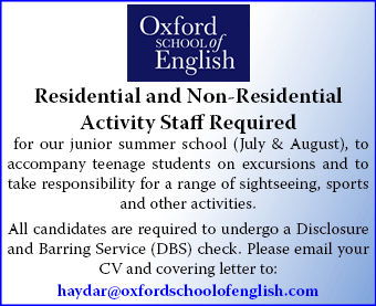 Oxford School of English seeks Activity Staff Oxford School of English seeks Activity Staff