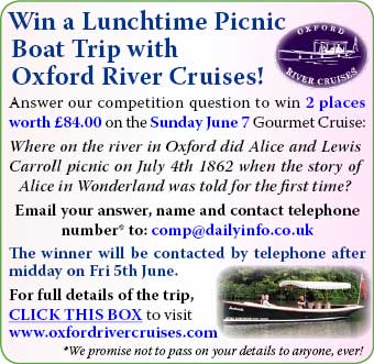 Click here for details of Oxford River Cruises' Lunchtime Picnic!