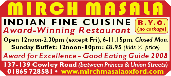 Daily Info, Oxford Food: Mirch Masala Restaurant