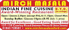 Mirch Masala - fine Indian dining in east Oxford