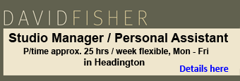 Studio Manager / PA required part time at David Fisher Photography in Headington