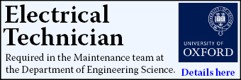 Electrical Technician required in the Maintenance team at the Department of Engineering Science