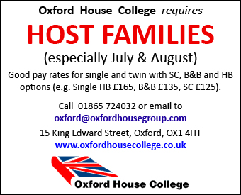 Oxford House College seeks host families.