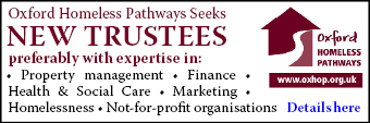 Oxford Homeless Pathways Seeks NEW TRUSTEES. Help support the homeless people of Oxfordshire.